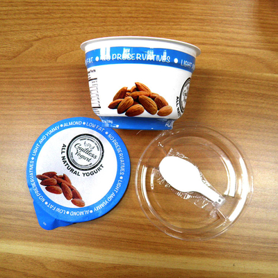 envase disponible del yogur de las tazas del yogur de 200ml 7oz con las tapas del papel de aluminio