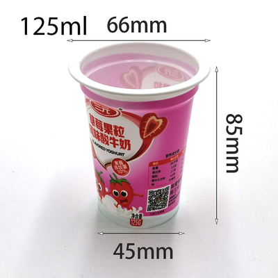 el plástico plástico amistoso de las tazas del eco encoge la taza del yogur del envase del helado 125ml