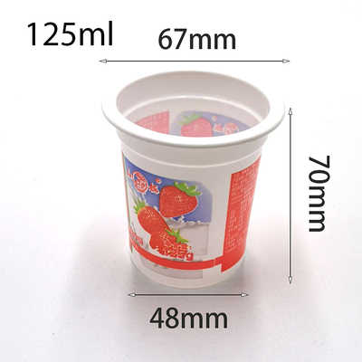 taza de empaquetado del eco 125ml PP del yogur plástico material amistoso de encargo de la leche