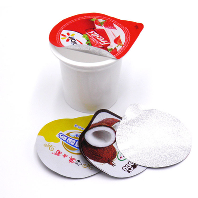 taza plástica 140ml del yogur de 85m m PP reciclable con la tapa del papel de aluminio