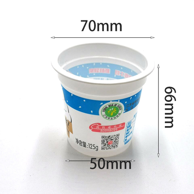 2,75&quot; pote blanco plástico respetuoso del medio ambiente del yogur de las tazas 125ml disponible