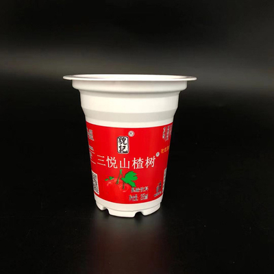 taza plástica disponible 250ml para el yogur con la taza disponible de los PP de la tapa