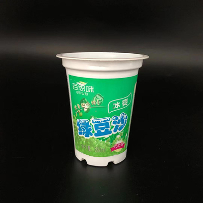 yogur de impresión de encargo de los niños 350ml del CUPS plástico disponible blanco del helado