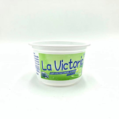 taza plástica del yogur 400g compensada con las tapas
