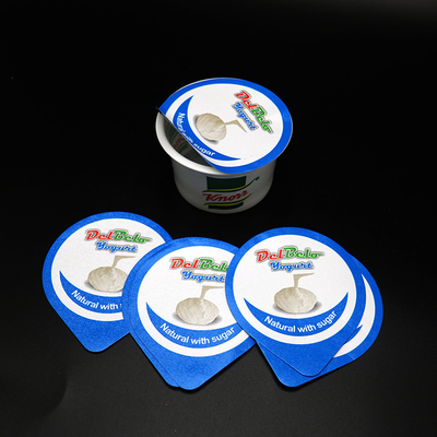 Protector ambiental del yogur del ODM de Oripack de la hoja de las tapas de las tapas precortadas azules del sellado caliente