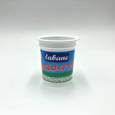 Taza de yogur de plástico de 125 ml con tapa de papel y tapa de plástico