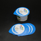 Protector ambiental del yogur del ODM de Oripack de la hoja de las tapas de las tapas precortadas azules del sellado caliente